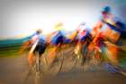 Tennessee Abstract of contestants in bicycle race Art Print